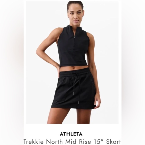 Athleta Pants - Athleta Trekkie North Skort in black Hiking tennis pickleball large NWT